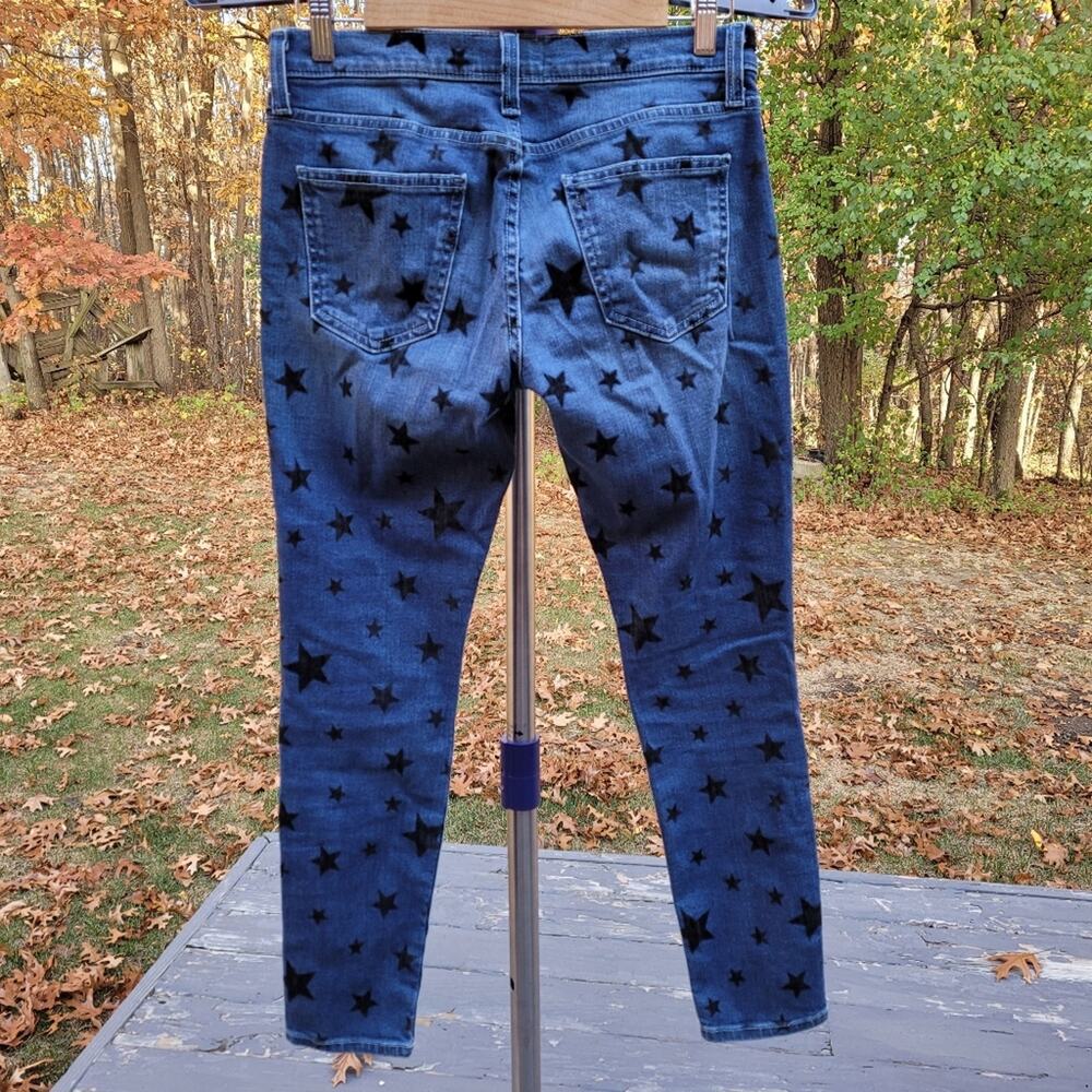 Current/Elliott The Stiletto Flocked Star Skinny Jeans Blue Medium Wash size 26 - Picture 3 of 16